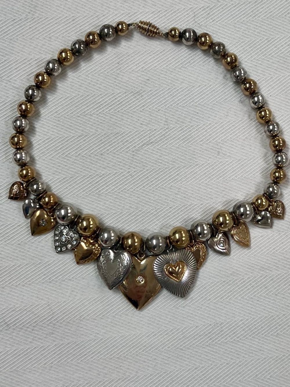 Heart Charm Necklace, Vintage 80’s Style ala Tonic or Pididdly Links